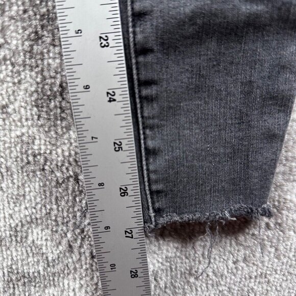 Frame Jeans 25 Womens Le Skinny High Raw Hem Stretch Charcoal Muddy Rips - Picture 5 of 8